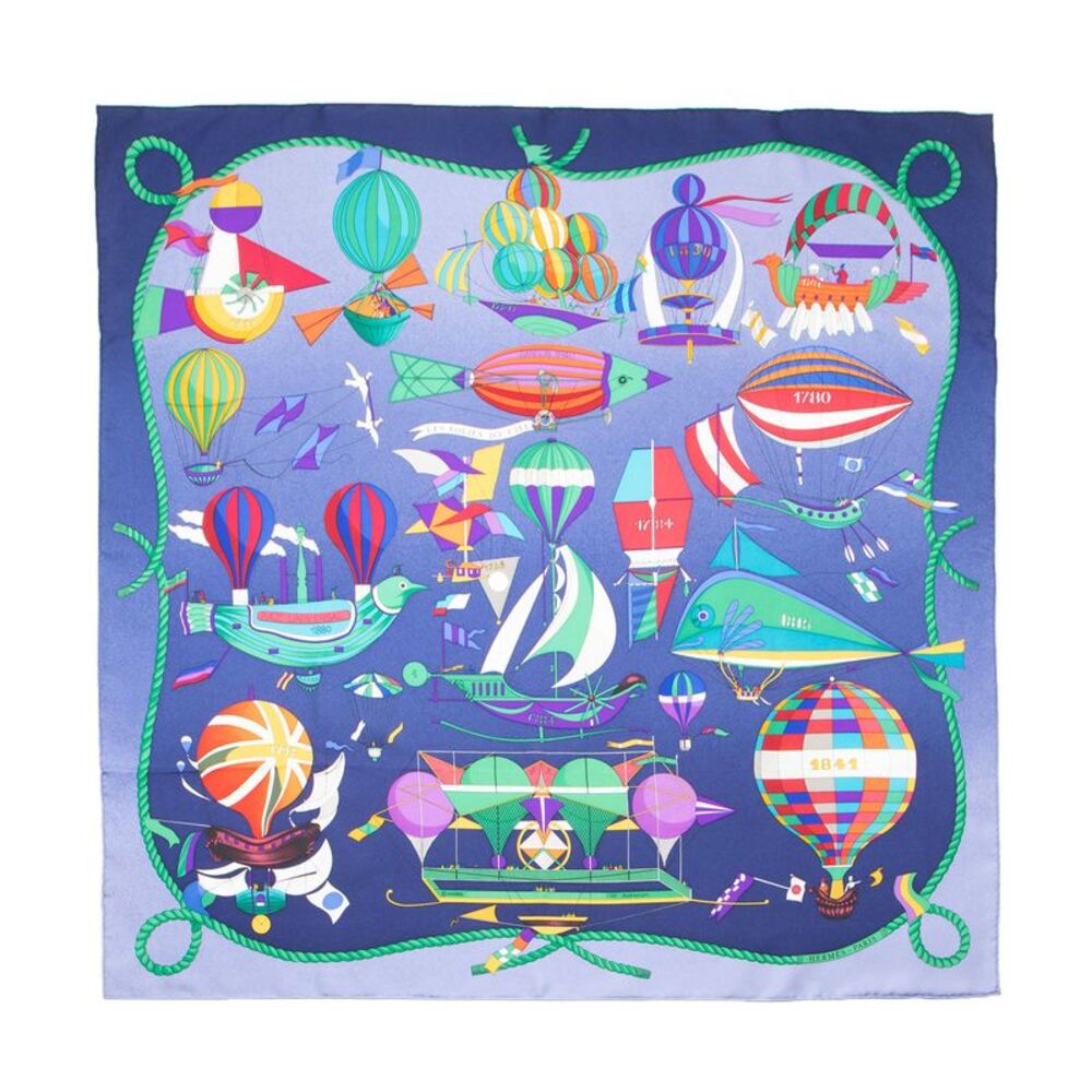 Hermes Silk Les Folies du Ciel 90cm Scarf